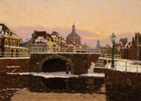 Schilderij : Wintergezicht, Leiden (1991)